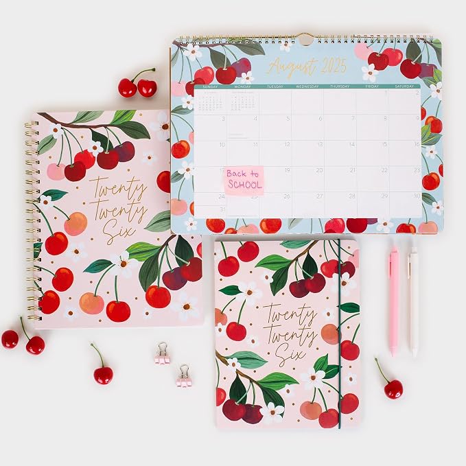 Orange Circle Studio Academic Planner 2025-2026, Fruit & Flora, 11.1"x9.2"