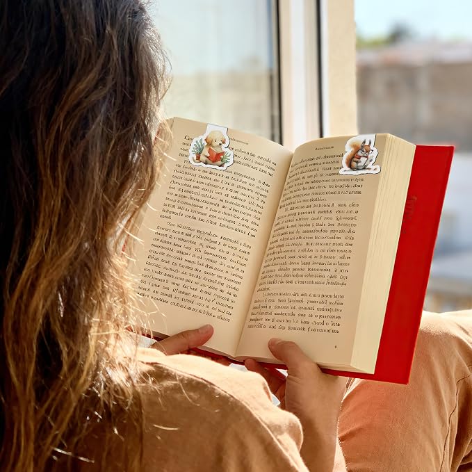 Cute Magnetic Bookmarks Gifts - 8 Pcs Funny Animal Reading Magnets Book Marks for Kids Fun Page Marker Clip for Women Book Lovers Student Teacher Bookish Reader School Birthday Accessories