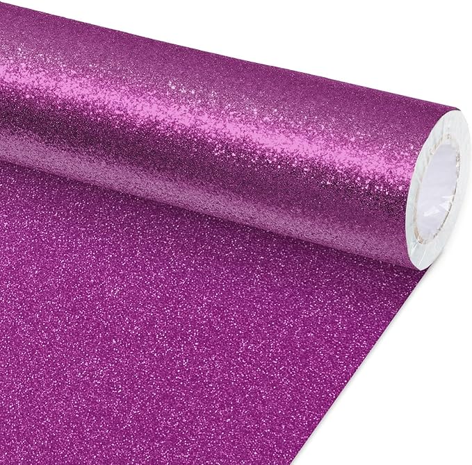 Qyeahkj 17in x 20ft Glitter Bulletin Board Paper Roll Bulletin Board Background Paper Fade Resistant Classroom Decoration Poster Art Craft Home Wall Education Decor Supplies Purple