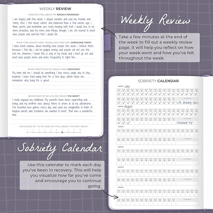 Clever Fox Addiction Recovery Journal – Addiction Treatment Planner & Workbook – Daily Sobriety Journal for Recovery Progress, A5 (Lavender)