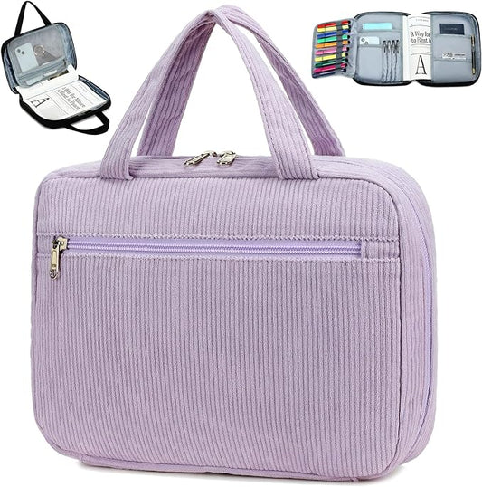 Octsky Bible Cover Case for Women Bible Organizer Book Carrying Bag for Medium and Large Bibles, Purple