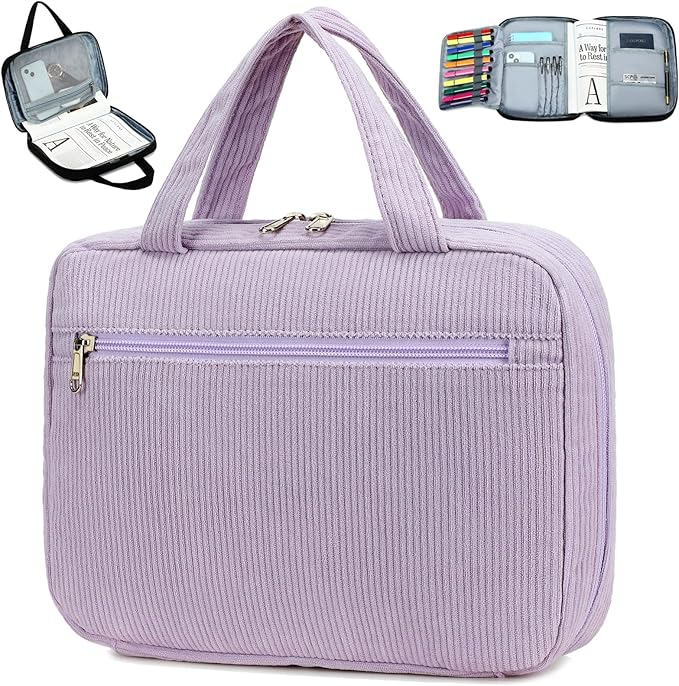 Octsky Bible Cover Case for Women Bible Organizer Book Carrying Bag for Medium and Large Bibles, Purple