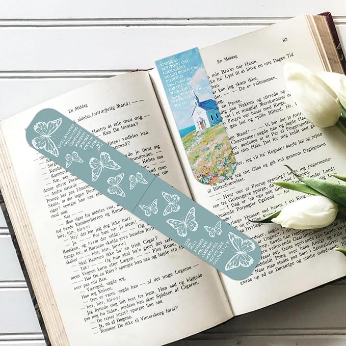 30 Pcs Aesthetic Christian Magnetic Bookmarks, Bible Verse Maget Book Mark Clips with 15 Designs, Inspirational Faith Page Markers for Women Kids Book Lovers School Office Supplies