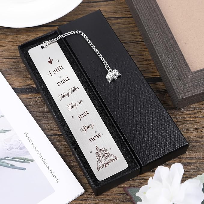 Fairytales Metal Bookmark Gifts - Spicy Funny Bookmarks for Book Lovers Women Girls, Beautiful Book Mark with Pendant, Unique Halloween Thanksgiving Christmas Graduation Gift