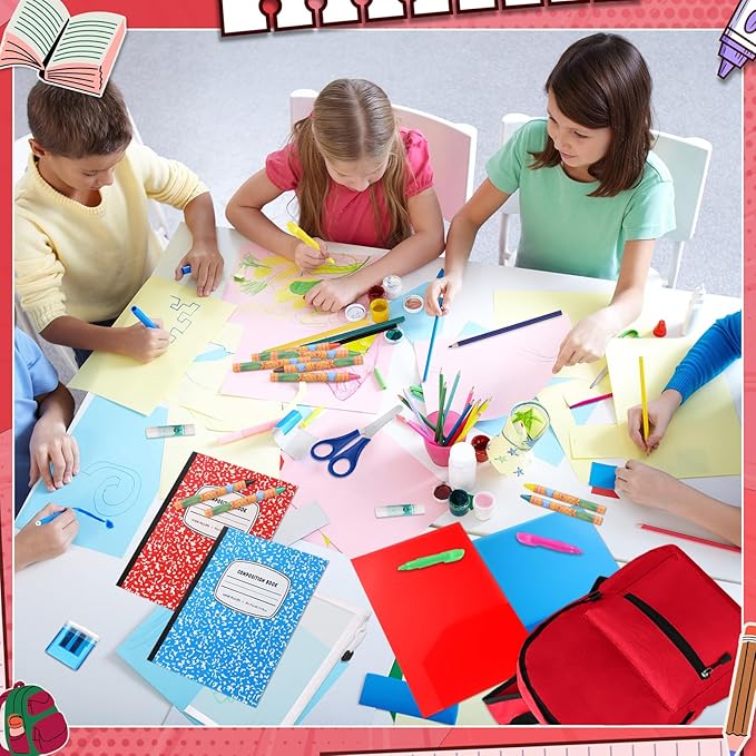 Gilprop 79 Pcs Christmas Gift Box for K-5 Elementary Middle Kit Bundle Bulk Essential for Operation Charity Xmas Gift(Red)