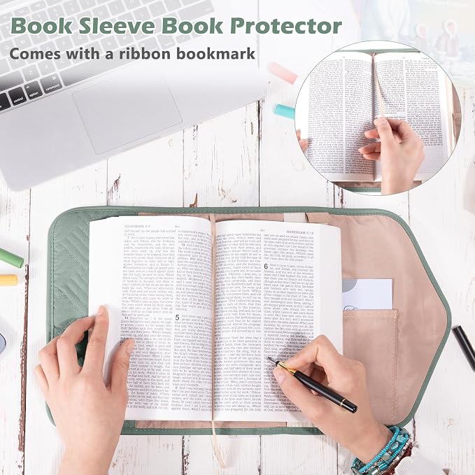 APLUFINE Reusable Book Cover With Magnet Closure - Adjustable Sleeve for Lovers Gift - Protector for Paperback and Hardcover - Pouch and Carrier