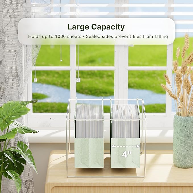 XINGIA 6 Pack Large Capacity Hanging File Folders Letter Size,4 Inch Expandable File Organizer,File Cabinet Folders with Adjustable Hooks,Wheat Straw Reinforced Hang Folders for Bulky Files,Charts