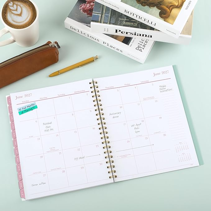 Mead Planner 2026-2027 Weekly & Monthly Academic 15-Month April-June, 8-1/2" x 11", Aster (1803-905A)