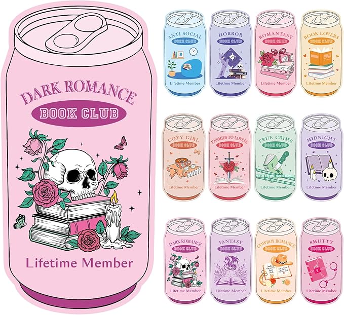 240 Pcs Drinks Soda Book Club Bookmarks Bulk Funny Magic Themed Bookmarks Funny Funny Soda Shaped Bookmark Dark Romance Reading Bookmark Reading Gift for Books Lover Women Men Library Reading Reward