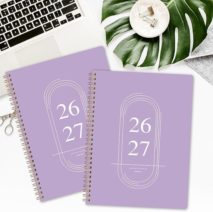 2026-2027 Monthly Planner - 2 Year Monthly Planner 2026-2027, Jan 2026 - Dec 2027, 7" x 9", 2 Year Calendar with 24 Month, Twin-wire Binding, Note Pages, Purple