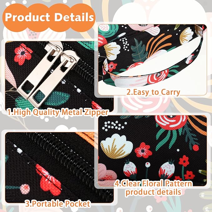Laumoi Bible Cover Case for Women 10'' Flower Bible Holder Case Large Religious Carrying Bag for Women Study Christian Book Gift (Fresh Flower)