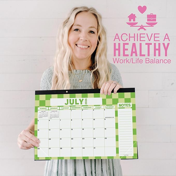 Hadley Designs Large Teacher Desk Calendar 2026-2027 - Desktop Calendar 2026, 18-Month Desk Calendars for Home, Office & Classroom, Cute Classroom Must Haves, Teacher Appreciation Gifts