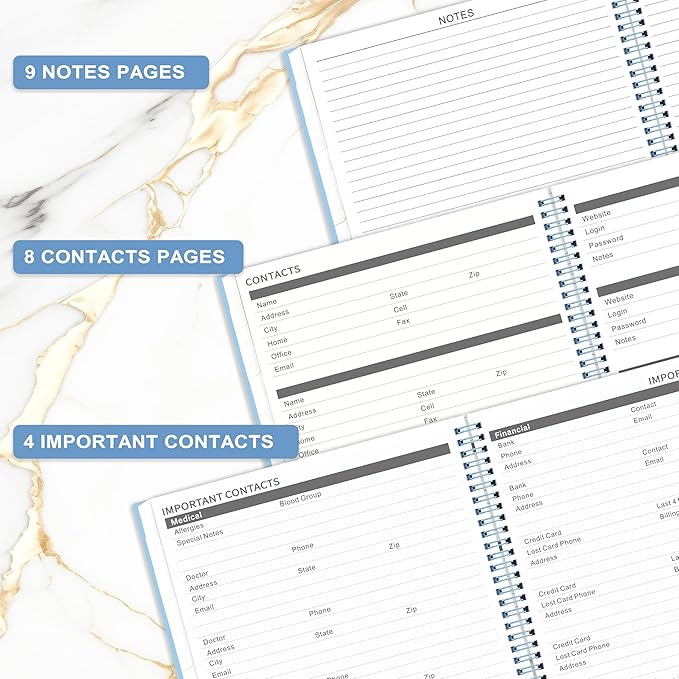 Monthly Planner 2026-2027 - JUL 2026 - DEC 2027, 2026-2027 Planner/Calendar, 18 Monthly Planner with Contacts & Passwords, 8.5" x 11" Planners 26-27, Thick Paper, Sky Blue