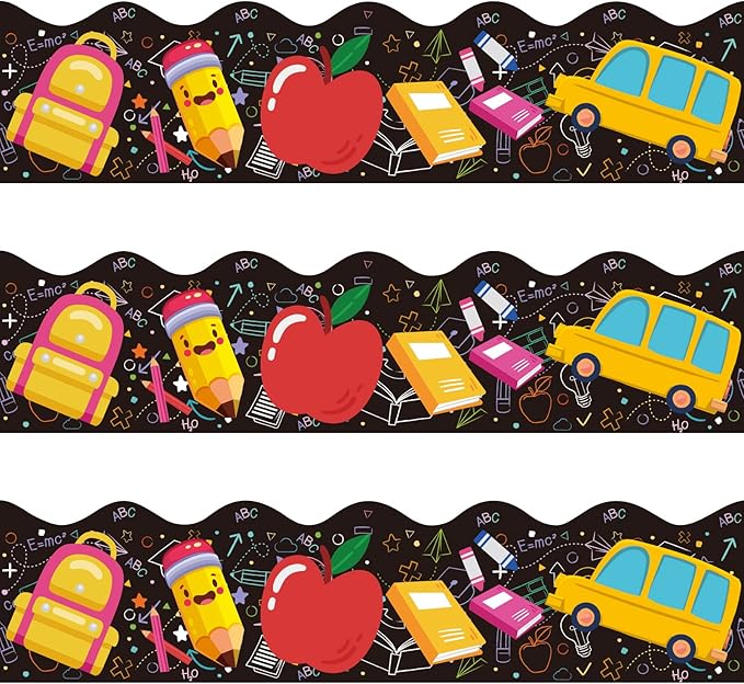 72 Feet Colorful Back to School Theme Bulletin Board Borders Trim for Welcome Bulletin Board Classroom Décor