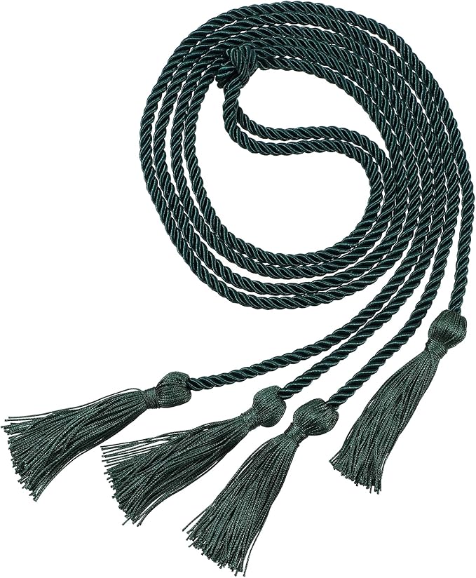 Graduation Double Honor Cords with Tassels Braided Academic Ropes for High School College Ceremony 68 Inch (Forest Green)