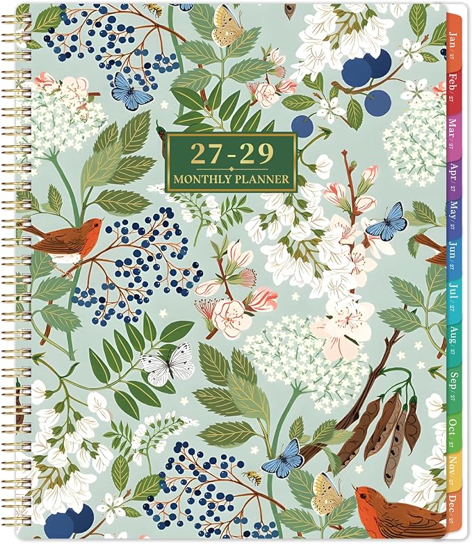 2027-2029 Monthly Planner/Calendar - 3 Year Monthly Planner 2027-2029, January 2027 - December 2029, 9" x 11", 3 Year Calendar 2027-2028-2029 Monthly Planner with Colorful Tabs, Notes Pages, Inner Pocket