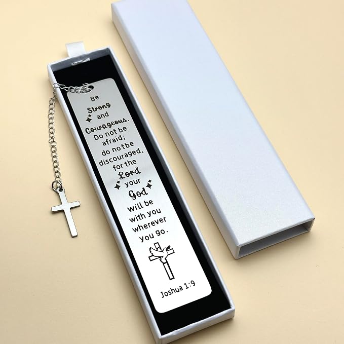 Graduation Gifts for Her Him Class of 2026 Senior Bookmark Bulk College High School Teen Girl Boy Friend Book Lover, 'Be Strong and Courageous' Bible Verse