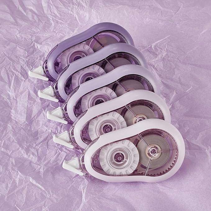White Correction Tape, 5 Pack, 65.62 Feet Correction Tape for School and Office, School & Office Supplies, (Purple)