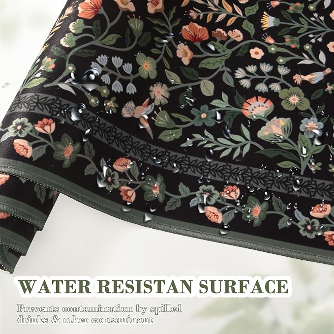 iCasso Desk Mat for Keyboard and Mouse, Large Mouse Pad, Desk Pad Mat, Anti-Slip Big Mousepad with Stitched Edges for Computer Desktop(Floral)