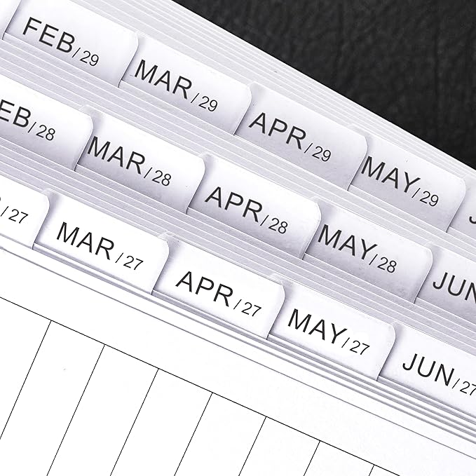 2026-2029 Monthly Planner Refill - A6 Size, Planner Inserts with 6-Hole Punched, July 2026 - June 2029, Two Pages Per Month, 2026-2029 Monthly Calendar with Tabs