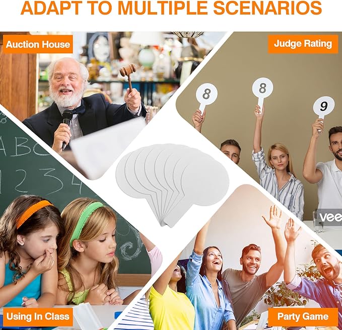 100 Pieces Dry Erase Answer Paddles Handheld Double Sided Paddles Mini White Boards Small White Board Dry Erase Signs Auction WhiteBoard for Students Classroom Voting Games
