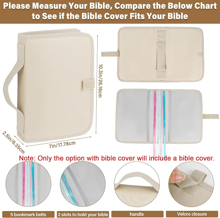 Bible Bag for Women with Shoulder Strap,Bible Carrying Case,Church Bag with Multiple Pockets for Bible Study Accessories