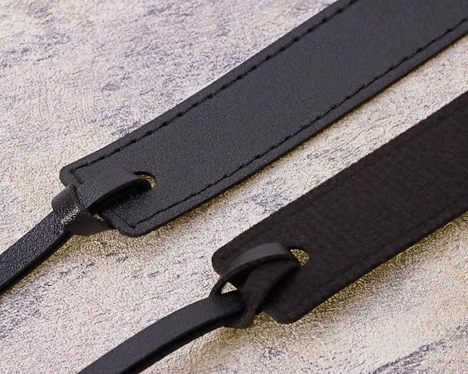 2Pcs Leather BookPage Marks Handmade Stitched Book Marker Reading Gift with Rope Tassel for Women Men Book Lover Reader (Black)