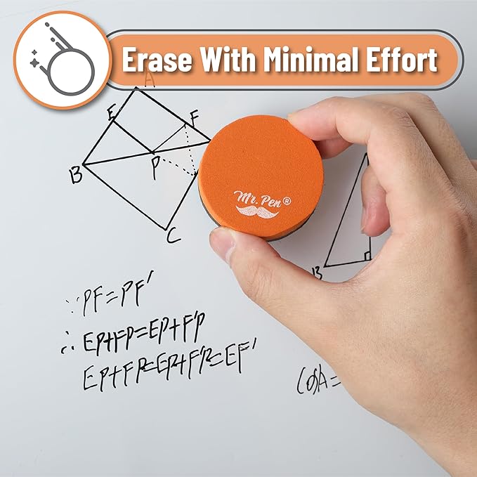 Mr. Pen- Round Magnetic Dry Erase Erasers, 24 Pack, Colorful Small Magnetic Whiteboard Dry Erase Erasers Bulk for Kids, Teachers, Students and Classroom Supplies
