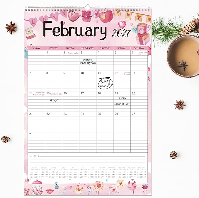 GuassLee Large Wall Calendar 2026-2027,19-Month Vertical Wall Calendar Runs from Jun. 2026 to Dec. 2027, 22"x15" Hanging Monthly Planner with Thick Paper Watercolor Design for Easy Organizing