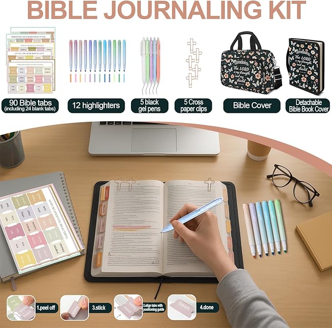 Butterfly Floral Bible Cover Case for Women Bible Study Supplies Accessories Boho Church Bag Christian Gift Book Carrying Case with Shoulder Strap Handle Journaling Kit Large Bible Book Sleeve