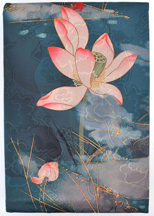 BLBMH 5.5x8.5 Fabric Bible Cover Non-Stretch | Built-in Bookmark | Handmade Washable Book Sleeve for Paperback Journal Privacy Reading Gift for Women - Lotus