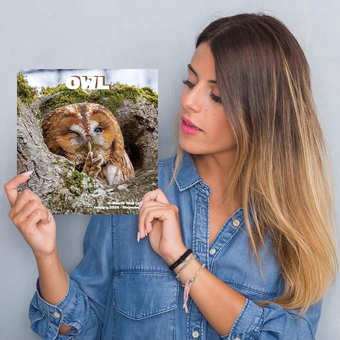 2026 Wall Calendar,Owl Calendar 2026,OWL Monthly Wall Calendar, 12" x 24" Open,Family Planner Calendar, Home & Office Organizer,Hangable
