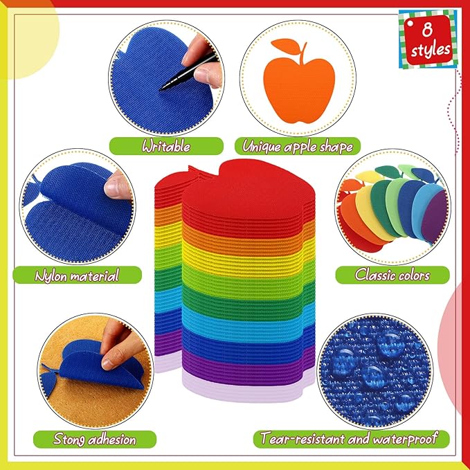 Ireer 48 Pcs 5'' Carpet Markers Spots Apple Shape Carpet Dots for Classroom 8 Colors Floor Dots for Classroom Preschool Kindergarten Daycare Teachers Students Elementary School Supplies
