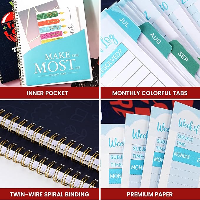 Teacher Planner 2026-2027 - 9" x 11" Weekly & Monthly Teacher Lesson Planner 2026-2027, JULY 2026 - JUNE 2027, Lesson Plan Book for Teachers in Academic Year with Monthly Tabs, Premium Thick Paper, Back Pocket