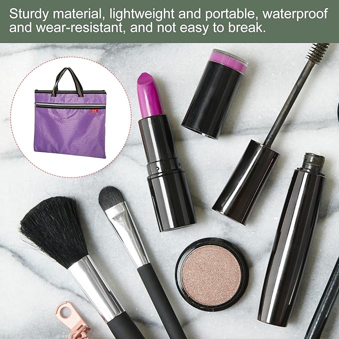 YOKIVE Waterproof Zipper Bag, Document Books Storage Tote Bags Tools Organizer Pouch, Great for Classroom Office(Purple)