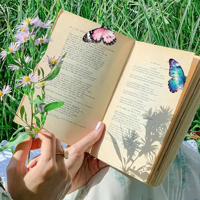 10Pcs Magnetic Bookmark, Cute Butterfly Theme Bookmarks, Animal Book Marks for Reading, Office Reading Accessories, Page Clips for Book Lovers, Reader, Women, Students
