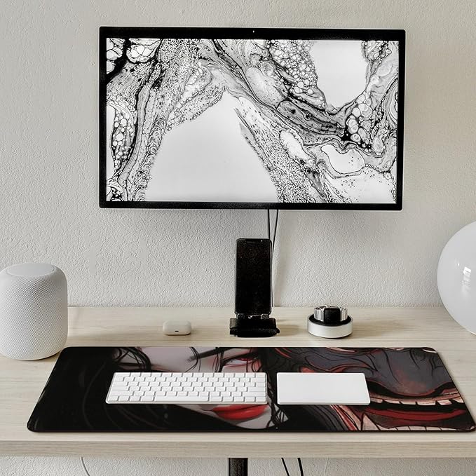 Large Mouse Pad Gaming Mousepad Japanese Fantasy Female Samurai Anime Girl Desk Mat for Keyboard and Mouse Mat Non-Slip Rubber Desk Pad 40x90cm, Style