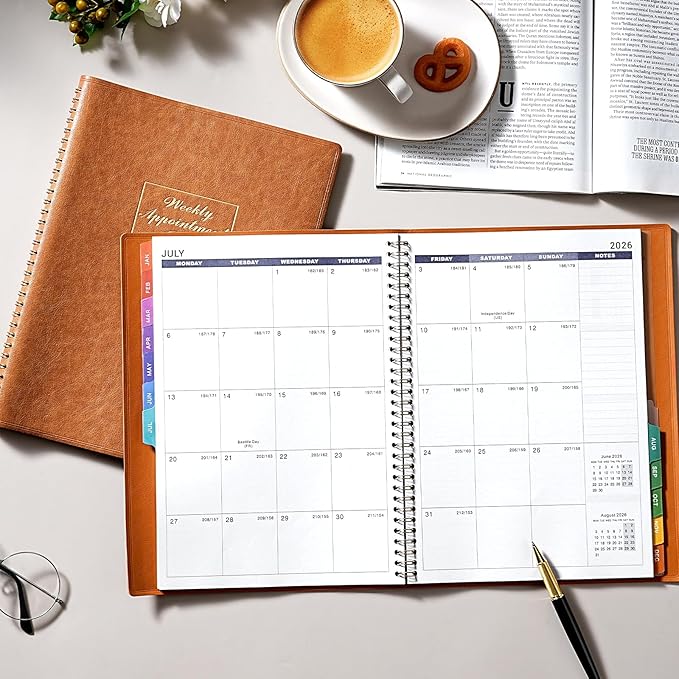 2026 Weekly Appointment Book - JAN. 2026 - Dec. 2026, Daily Hourly Planner 2025, 8.5" x 11", 15-Minute Interval, 12 Monthly Tabs, Flexible Soft Cover