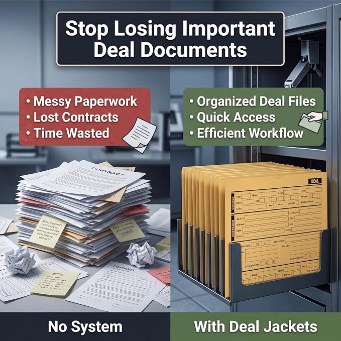 Sabary 100 Pcs Vehicle Dealer Jackets 9 x 12 Inches Printed Vehicle Deal Envelopes Car Sales Deal Folders Auto Dealers Envelopes for Office Dealership Supplies File Jackets (Yellow)