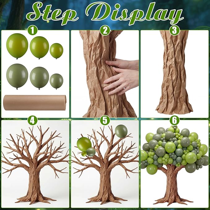 DIY Gaint Balloons 3D Tree Classroom Bulletin Board Set Large Kraft Craft Cardboard Tree for Room Wall Jungle Safari Party Boho Arch Backdrop Chalkboard School Baby Shower Party Decor