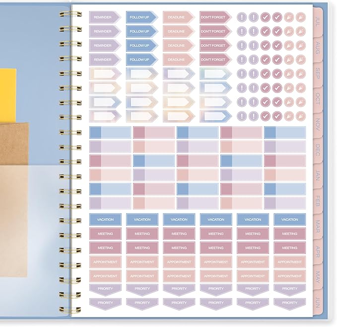 Cambridge Planner 2026-2027 Weekly & Monthly Academic 12-Month July-June, 8-1/2" x 11", Sunlit (1793-905A)