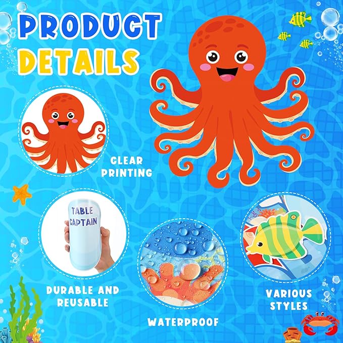 Dispowreath 69 Pcs Under the Sea Class Jobs Bulletin Board Sets Ocean Themed Classrooms Decorations Sea Animals Classroom Jobs Bulletin Board Teacher's Helper Classroom Decorations for Back to School