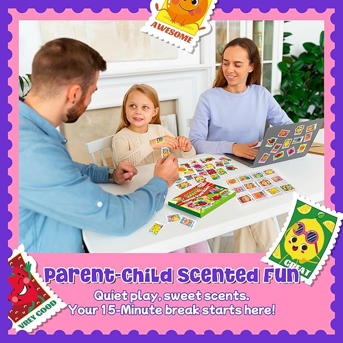 HORIECHALY 300Pcs Large Scented Stamp Stickers, Scratch N Sniff Sticker for Kids Smelly Motivational Reward Stickers for Teacher, Incentive Positive Decal for Student,School Supplies Gift