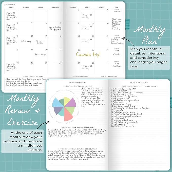 Clever Fox Addiction Recovery Journal Large – Guided Sobriety Workbook for Alcohol, Drug, Gambling, Eating & Other Addictions – Daily Planner to Support Recovery Progress, 8.3x11” (Light Turquoise)