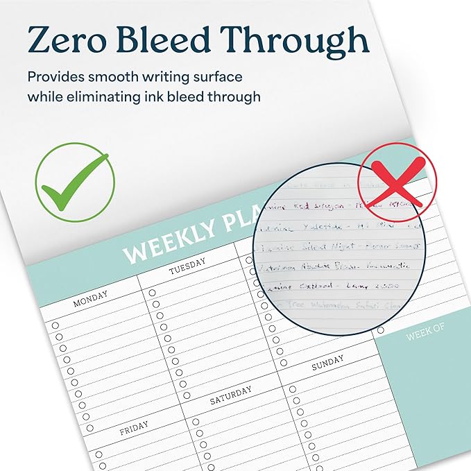 Large Weekly Planning Pad and Matching Notepad, 52 Letter Size Tear-Off Sheets, 8.5” x 11” Undated Weekly Desk Planner Pad, Daily Schedule, Daily To Do List, Notes, Goals For Work and Home