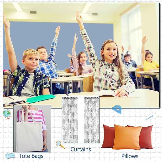 Mindsoft Bulletin Board Fabric 48 '' x 107 '' Class Fabric for Classroom Bulletin Board Decor, Pillows, Curtains, Crafts(Light Grayish Blue)