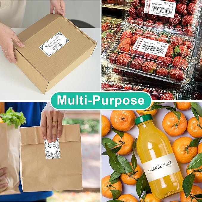 L LIKED 2" x 4" Label Stickers, Printable White 10 per Sheets Total 1000 Labels for Laser/Inkjet Printing - Matte (1000 Labels)