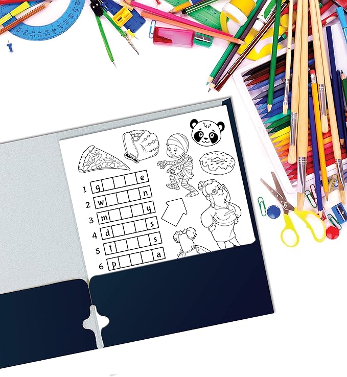 Better Office Products Two Pocket Portfolio Folders, 50-Pack, Navy Blue, Letter Size Paper Folders, 50 Pieces, Dark Blue