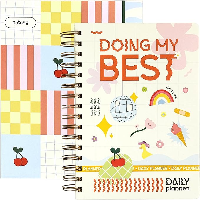 Daily Planner Organizer Notebook - To Do List 6-Month Undated Daily Planner with 180 Daily & 26 Weekly Pages - Aesthetic Checklist Notebook Planner for Passion, Goal & Work - Notcoy Doing My Best