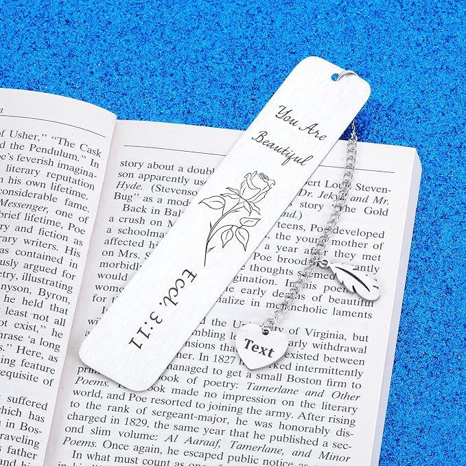 Personalized Custom Inspirational Christian Bookmarks for Women Men Baptism Confirmation Gifts for Girls Boys Bible Bookmarks for Women Daughte Birthday Gifts for Friends BFF Besties Teen Girls